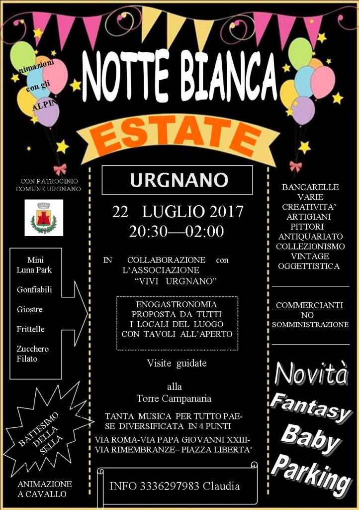 Notte Bianca a Urgnano (BG): ultime disponibilità